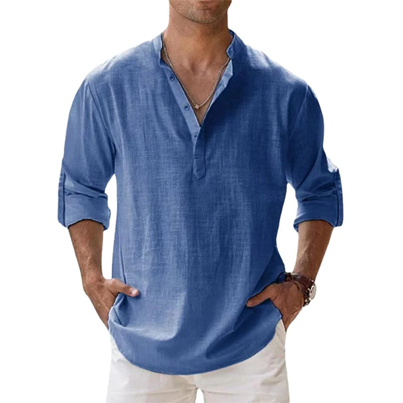 Premium Linen Henley