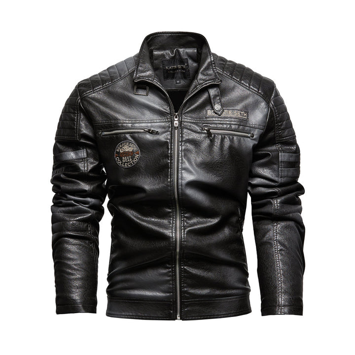 Men's Faux Leather Biker Jacket