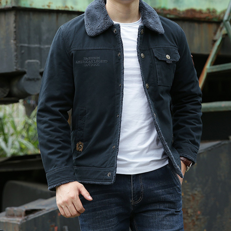 Men’s Cotton Fleece-Lined Jacket for Comfort and Style