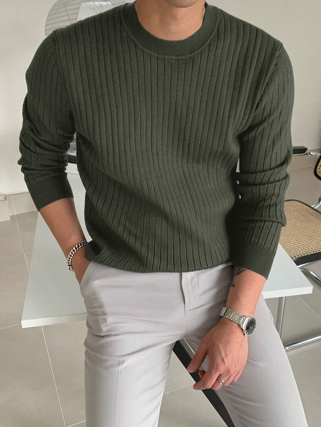 Men's Cozy Soft Knit Casual Sweater Pullover