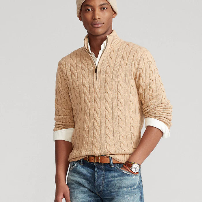Cozy Chunky Knit Wool Sweater for Men