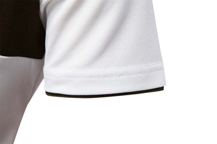 Men's Short-Sleeve Embroidered Stripe Polo Shirt