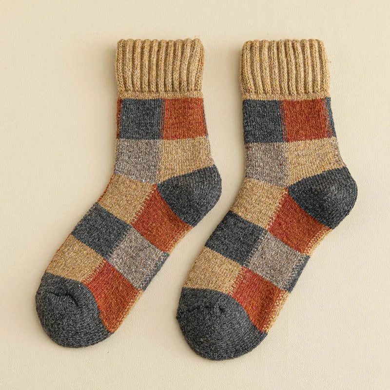 5 Pairs Plaid Knit Socks