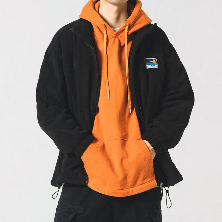 Men’s Lightweight Cotton Stand-Up Collar Zipper Jacket