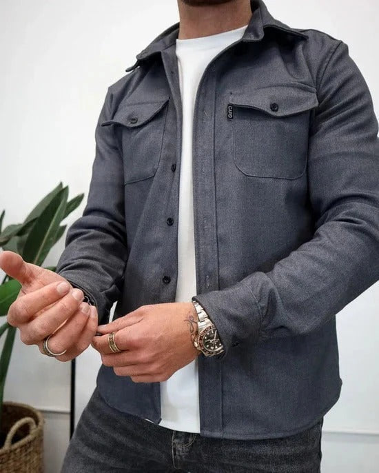 Men's Casual Cotton Overshirt Lightweight Shirt Jacket