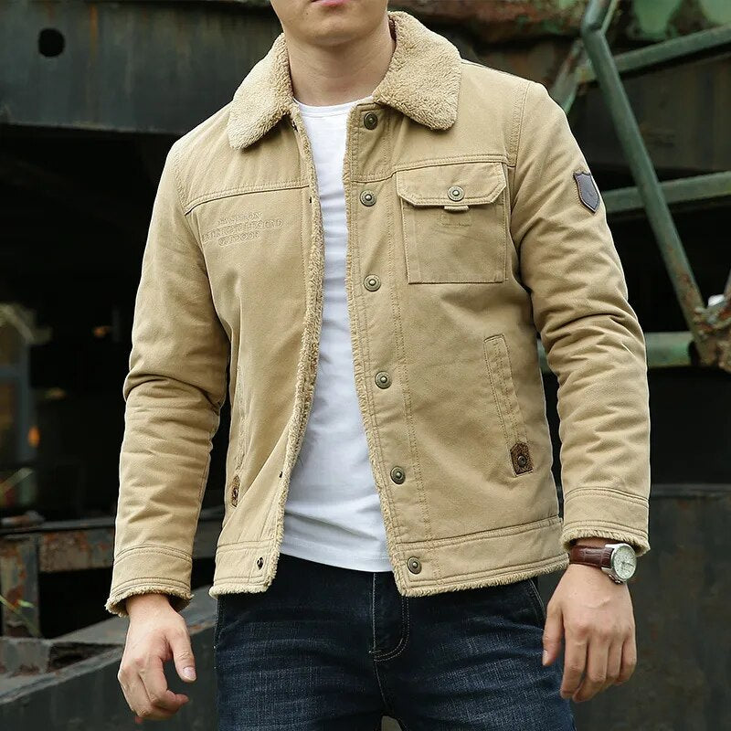 Men’s Cotton Fleece-Lined Jacket for Comfort and Style