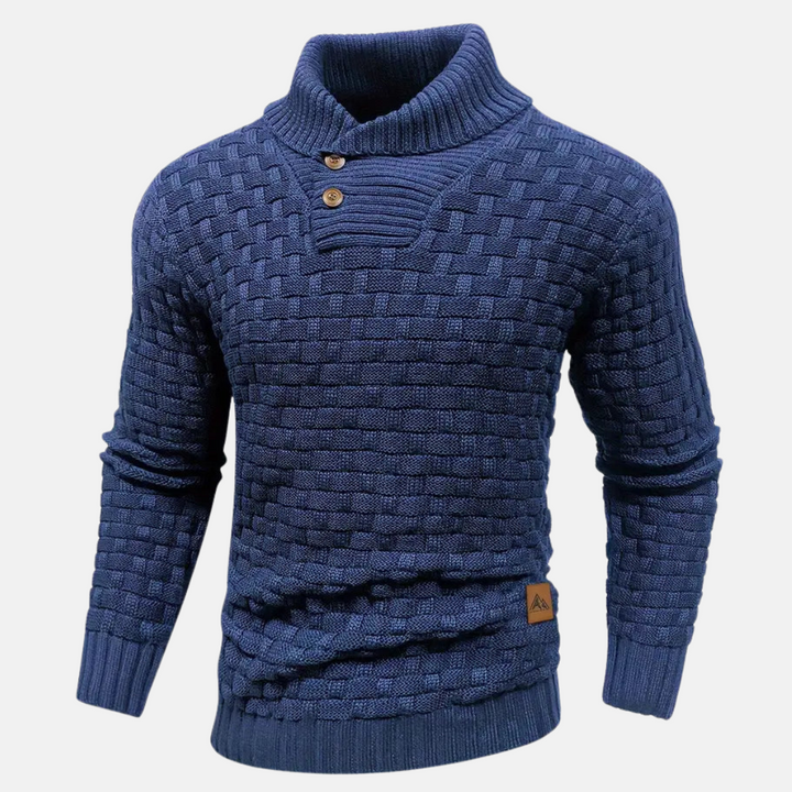 Men’s Slim Fit Textured Shawl Collar Knit Sweater
