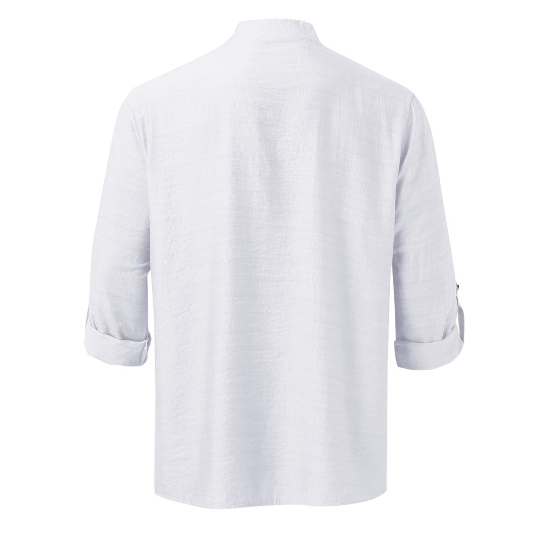 Full Size Half Button Long Sleeve Shirt Plus Size