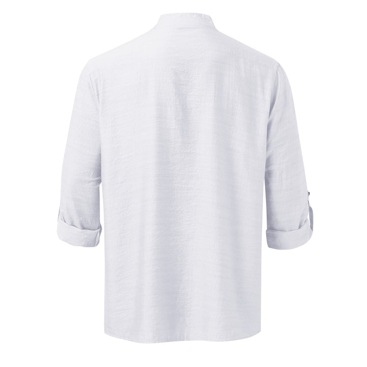Full Size Half Button Long Sleeve Shirt Plus Size