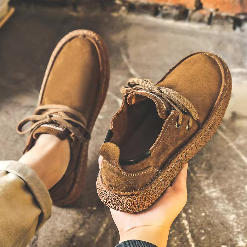 Men's Suede Lace-Up Casual Shoes