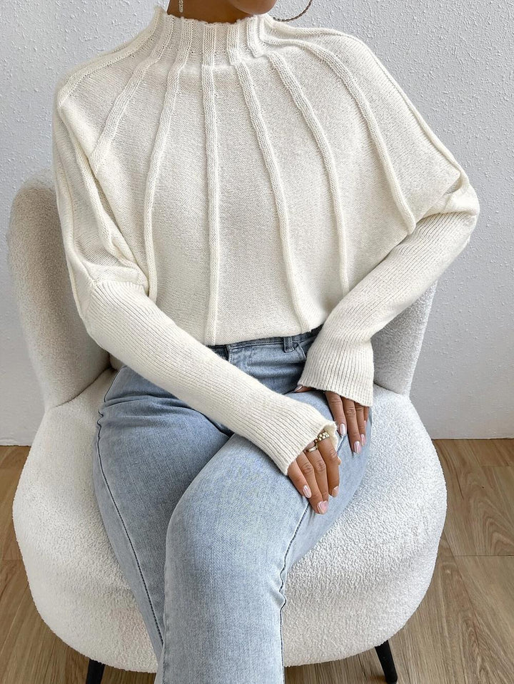 Cashmere Knit Sweater with Batwing Sleeves