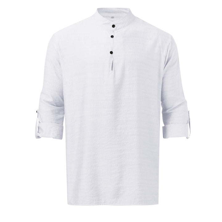 Full Size Half Button Long Sleeve Shirt Plus Size