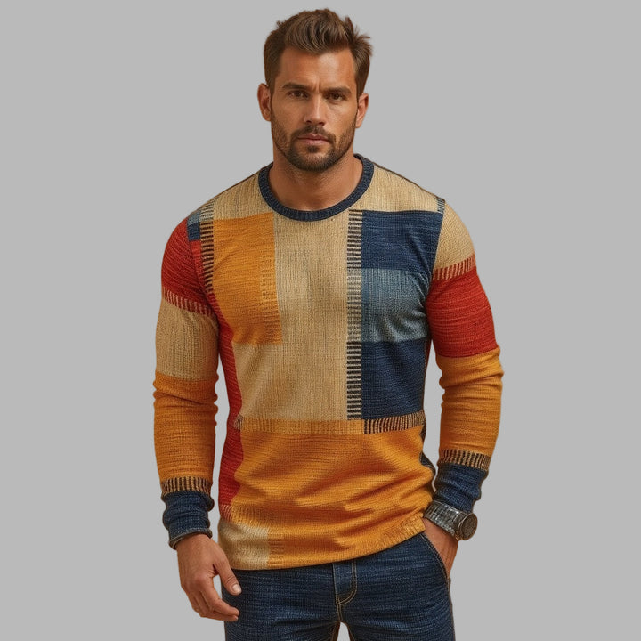 Men’s Multicolor Cashmere Crew Neck Sweater