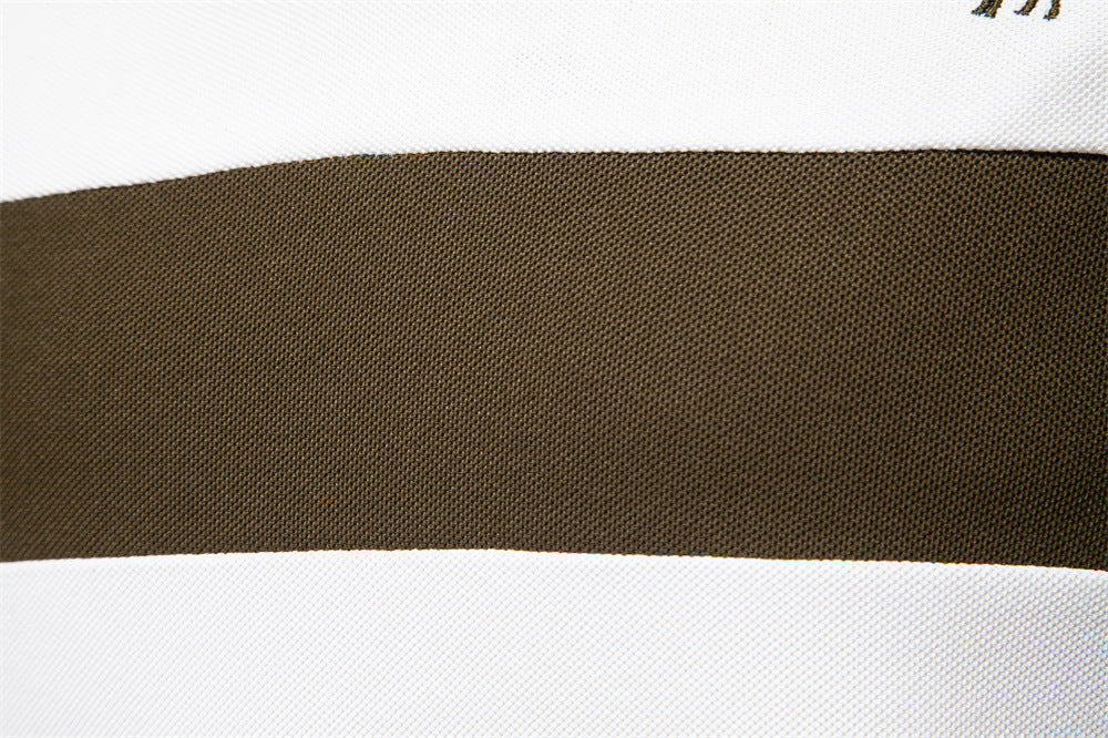 Men's Short-Sleeve Embroidered Stripe Polo Shirt