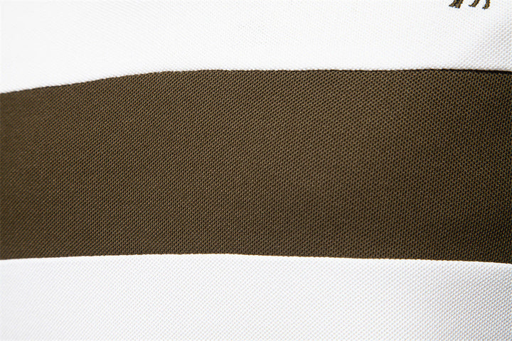Men's Short-Sleeve Embroidered Stripe Polo Shirt