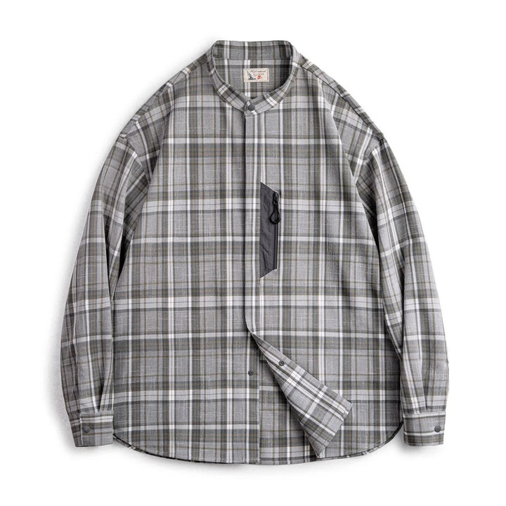 Modern Plaid Stand Collar Shirt