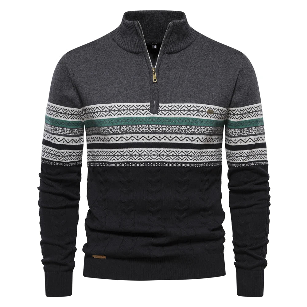 Retro Chic Men's Knit Sweater