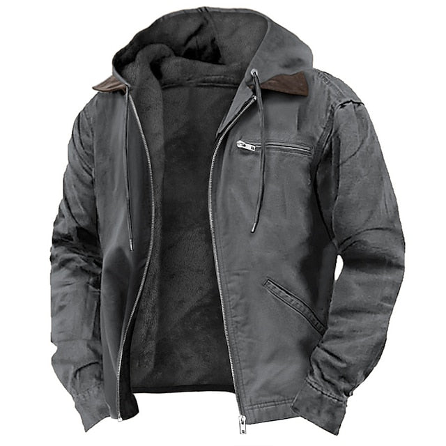 Men's Modern Hooded Jacket with Drawstring