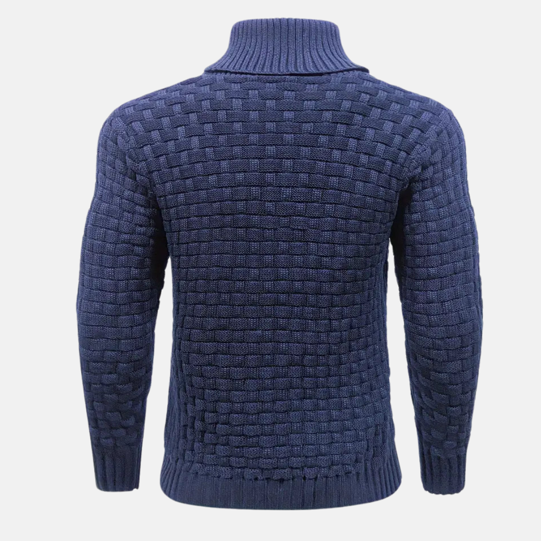 Men’s Slim Fit Textured Shawl Collar Knit Sweater