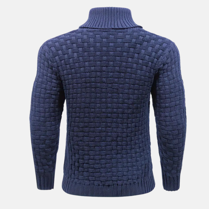 Men’s Slim Fit Textured Shawl Collar Knit Sweater