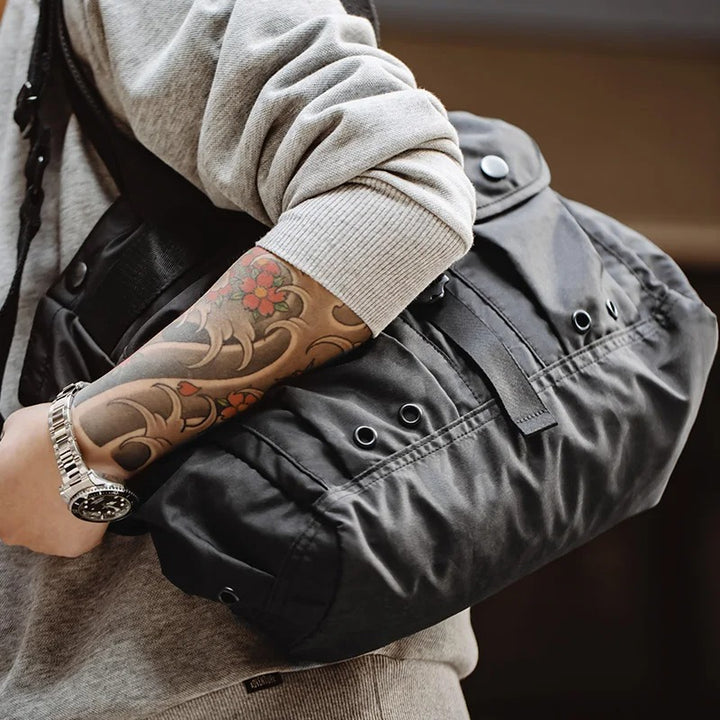 Military-Inspired Utility Shoulder Bag