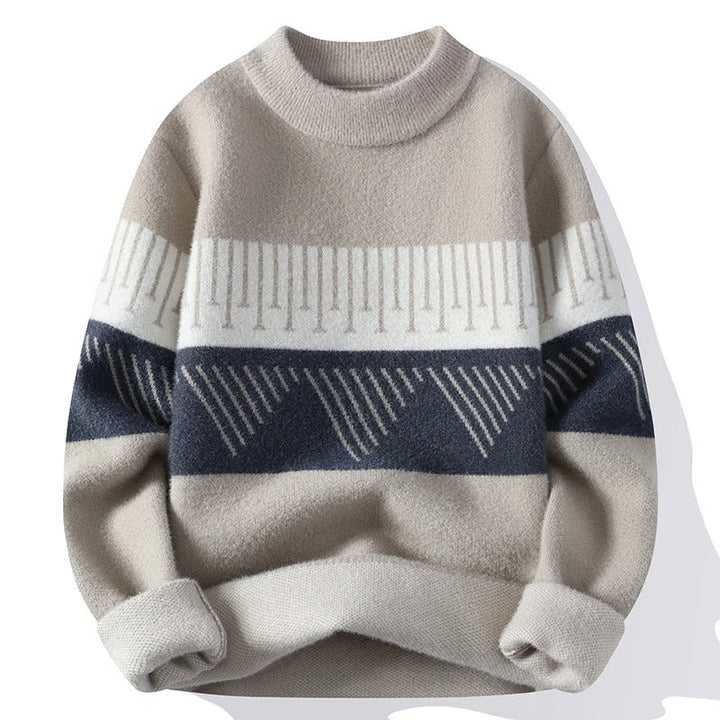 Cozy Thick Striped Knit Winter Sweater