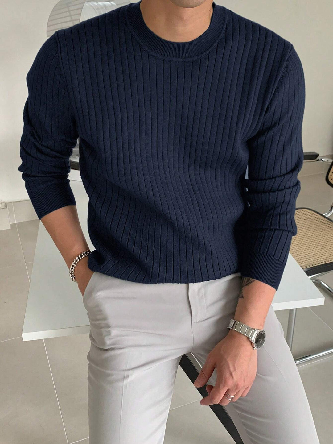 Men's Cozy Soft Knit Casual Sweater Pullover