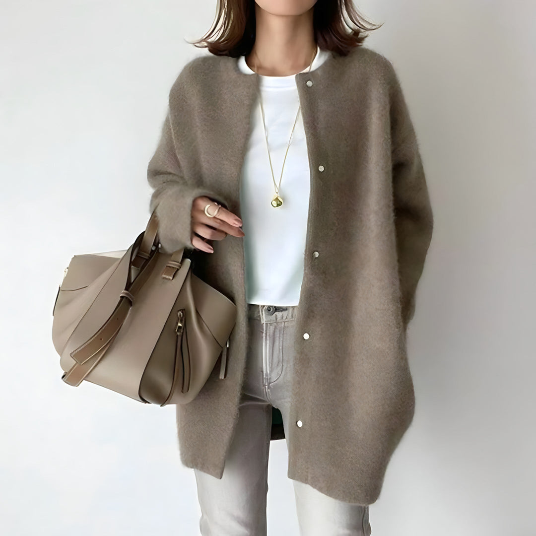 Cardigan with Button Placket