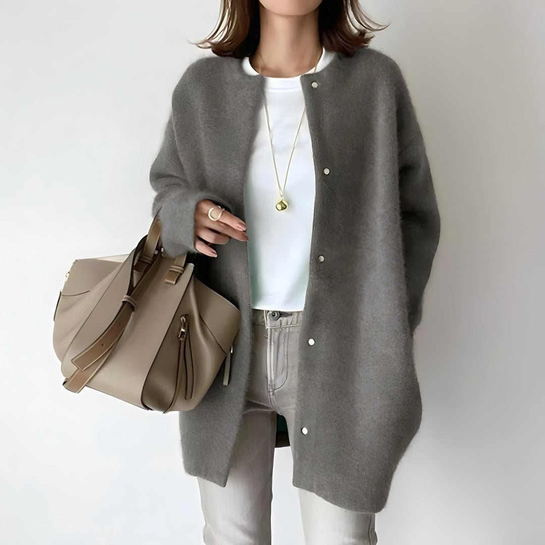 Cardigan with Button Placket