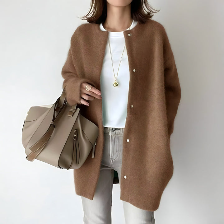 Cardigan with Button Placket
