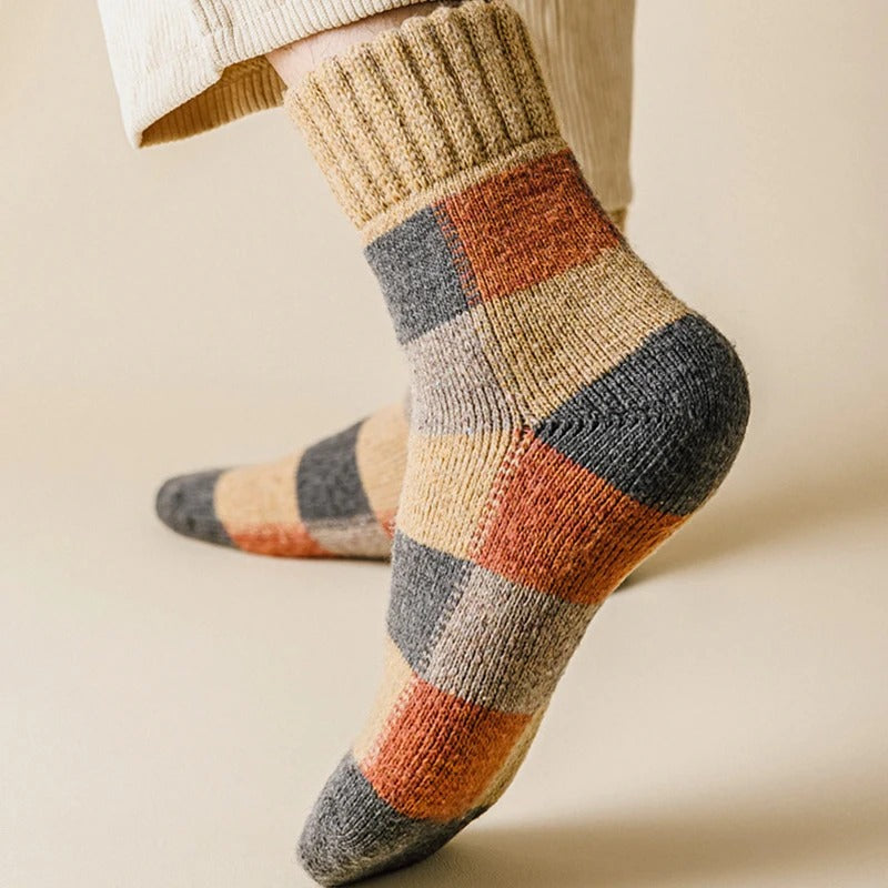 5 Pairs Plaid Knit Socks