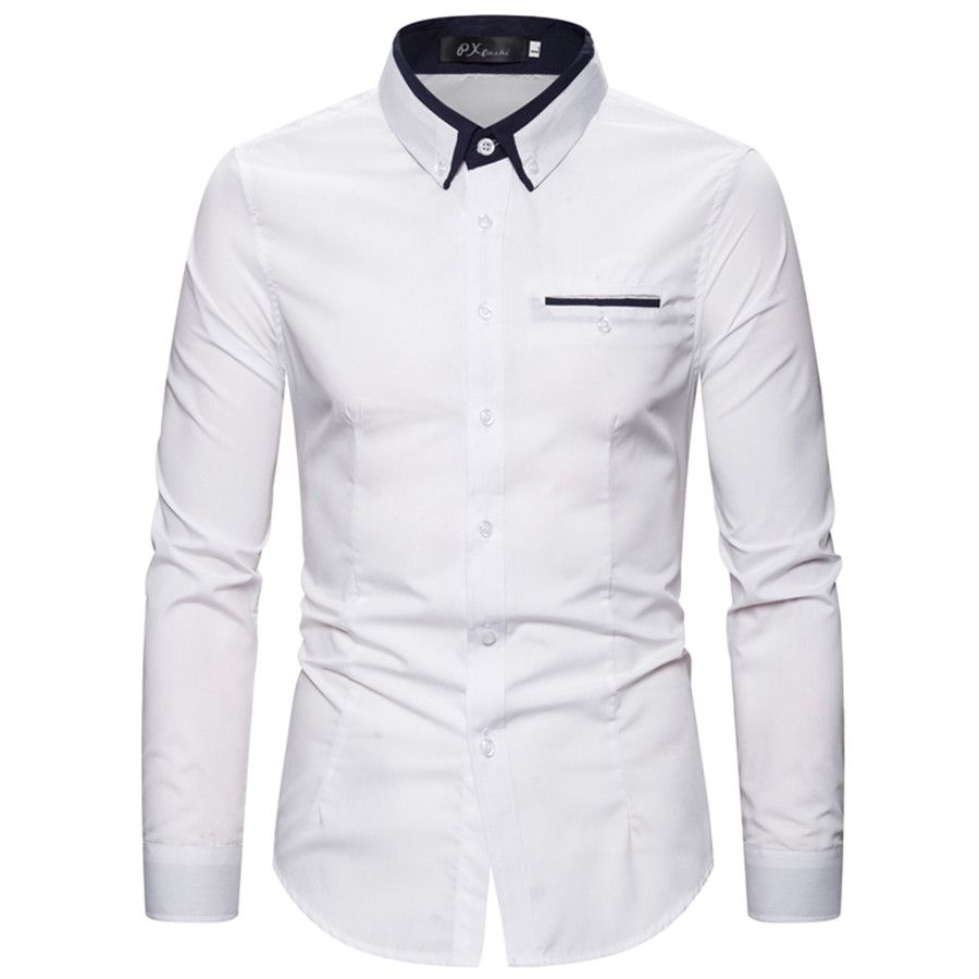 Men's Contrast Collar Dress Shirt