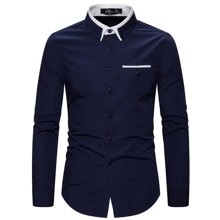 Men's Contrast Collar Dress Shirt