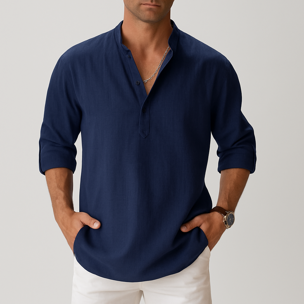 Premium Linen Henley