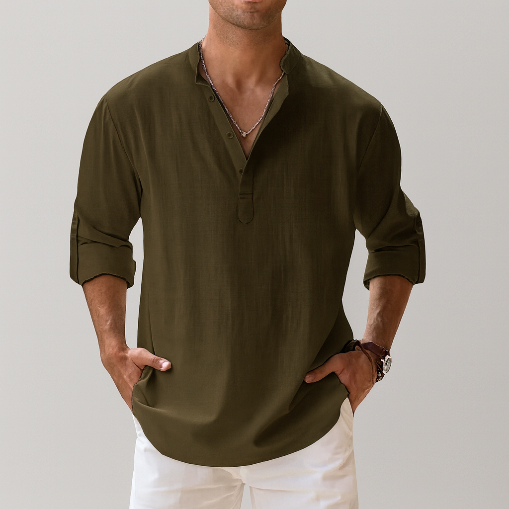 Premium Linen Henley