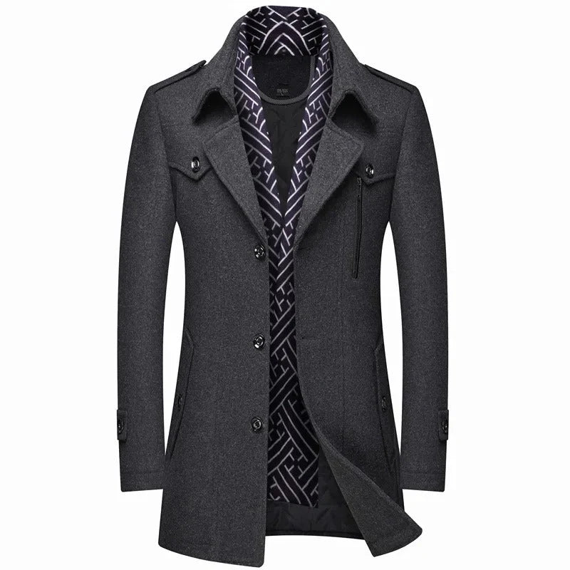 Double-Breasted Wool Blend Regalia Coat