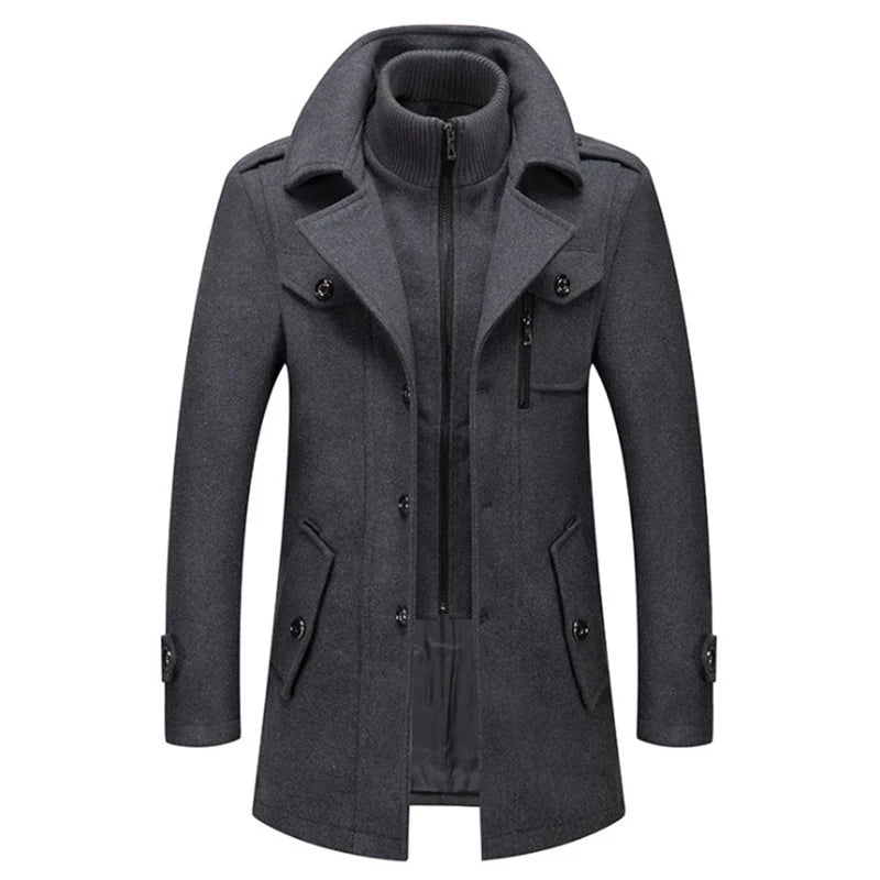 Modern Buttoned Cowl Coat