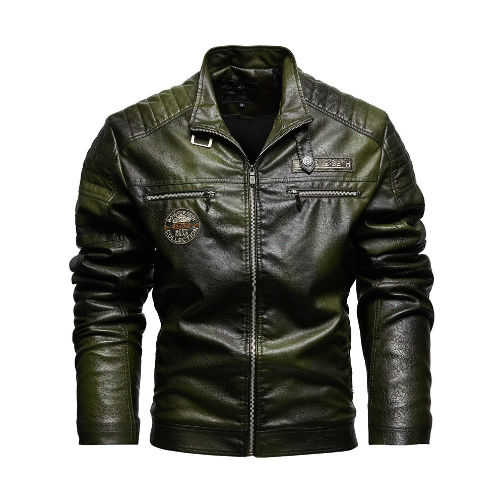 Men's Faux Leather Biker Jacket